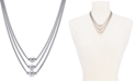 Macy's Alfani Silver-Tone Sphere Three-Row Necklace, 17" + 2" extender, Created for Macy's
